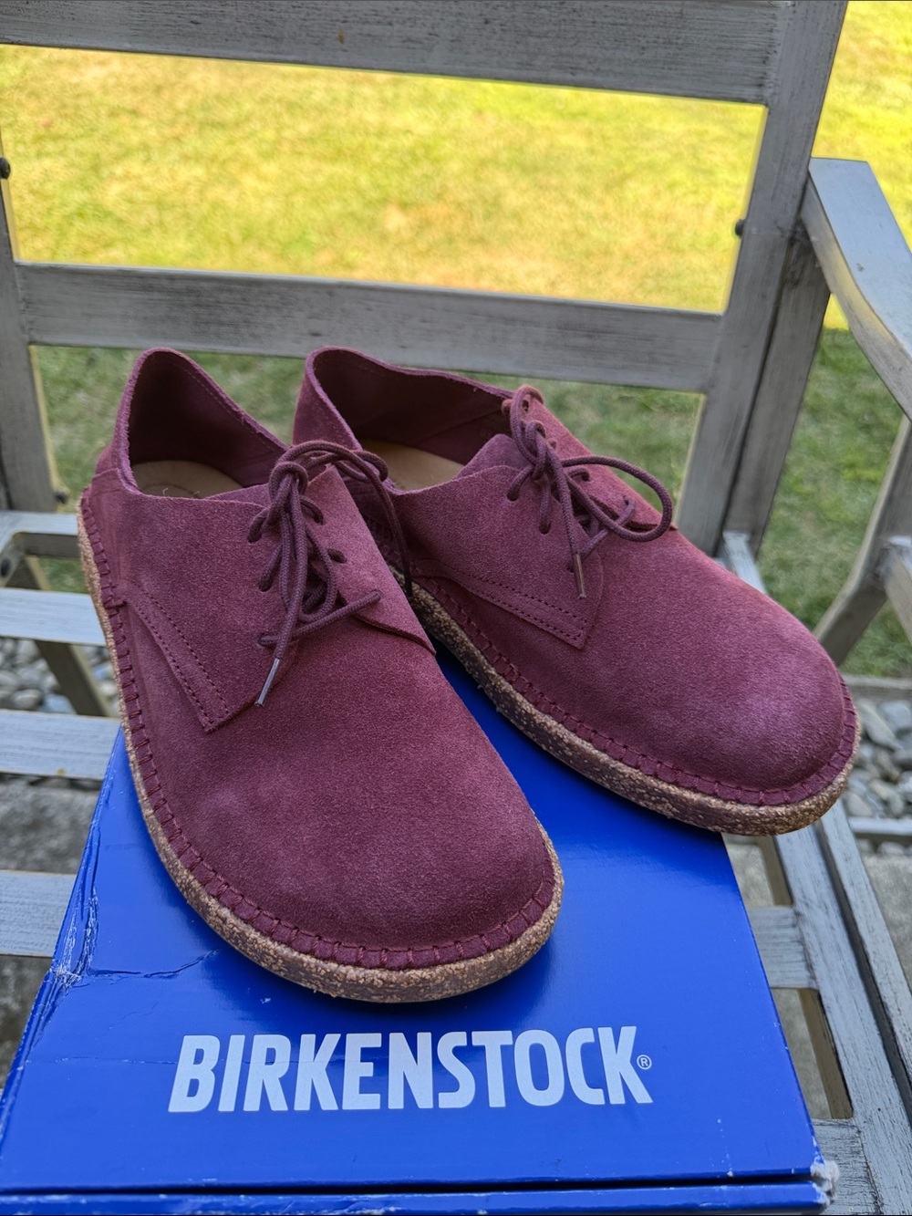 Birkenstock Women's Suede Gary Lace-Up Shoes in Wine